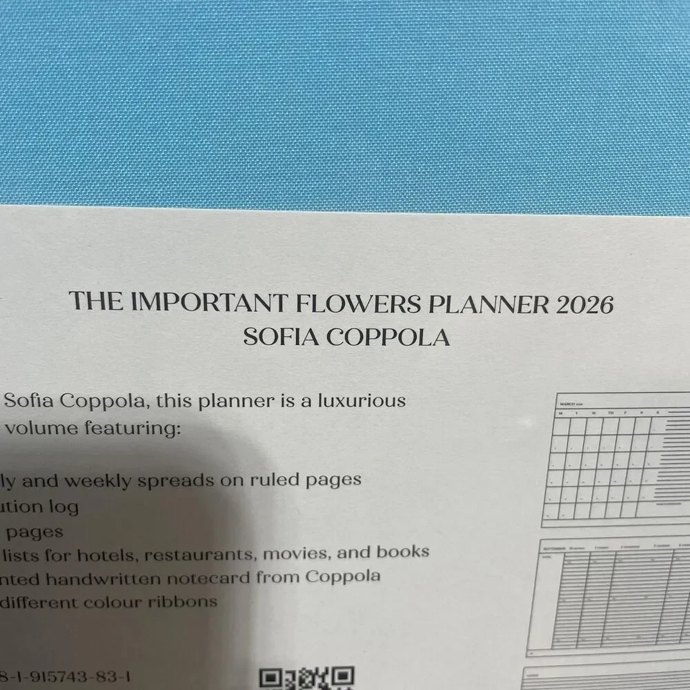 The Important Flowers Planner 2026 Sofia Coppola Linen Diary Journal Notebook